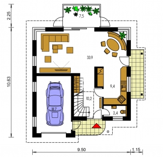 Mirror image | Floor plan of ground floor - KOMPAKT 47
